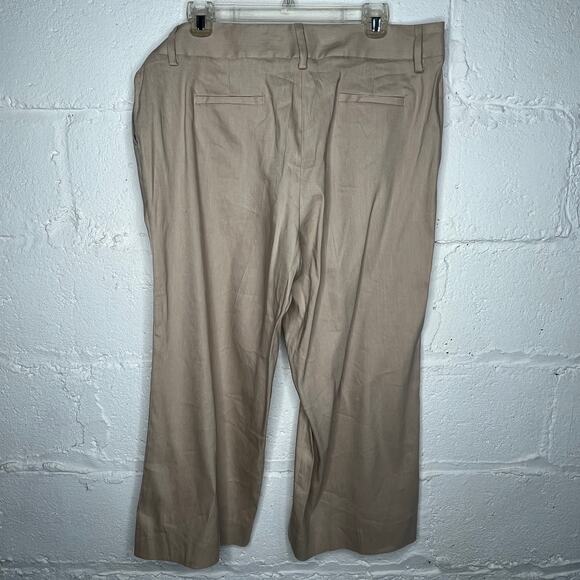 Calvin Klein Women’s Tan Linen Blend Cropped Straight Pants Size 16 - Picture 5 of 8